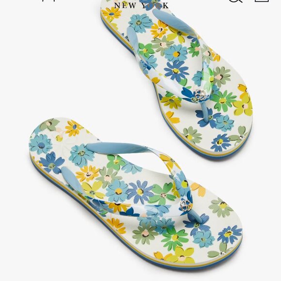 Kate Spade - Fly Away Floral Medley Parch - Flip Flop Sandals NWOT - Picture 1 of 9
